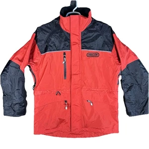 Oregon Hooded Rainjacket Pockets Reflective Hook And Loop Utility Forestry Zip - Picture 1 of 20