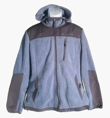 FREE COUNTRY Long Sleeve Full Zip Fleece Blue Black XL NWT - Image 1 of 4