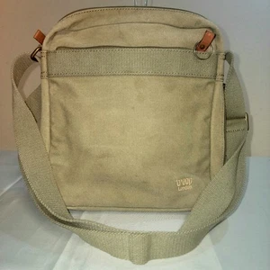 TROOP LONDON CLASSIC CANVAS & LEATHER LARGE MESSENGER BAG, Khaki Green - Picture 1 of 10