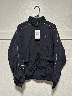 Nike Sportwear Solo Swoosh Woven Track Jacket FB8622-010 Black Mens Sz XS - Image 1 of 4