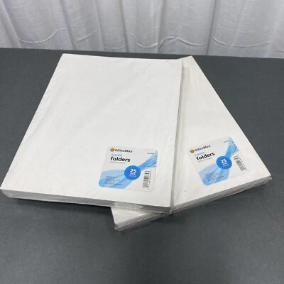 50 Office Max® Brand Secure Top 2-Pocket Folders, White, Lot of 2 Packs Of 25 - Image 1 of 3