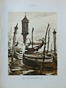 PHOTOGRAVURE DE PRESSE 1926 VENISE GONDOLES et CANAL TRAGHETTO RIO DELLA MADONA - Imagen 1 de 2