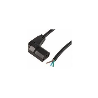 PE01042 Pro Elec Lead R.Angle IEC Skt-Bare End 3M Black - Image 1 of 2