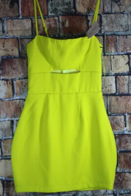  Superdown anahi cut out dress Women's XXS Neon Yellow NWT $64 ~B38 - Image 1 of 4