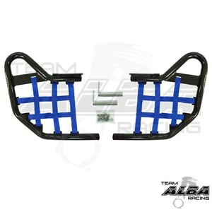 Warrior YFM 350 Nerf Bars Alba Racing Black bar Blue nets 210 T1 BL - Picture 1 of 1