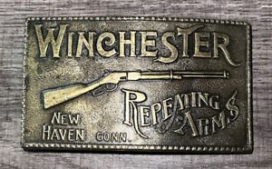Vintage- Winchester Repeating Arms Rifle Brass Belt Buckle/New Haven, Conn.