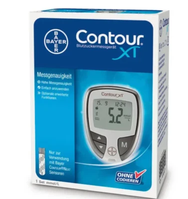 Blutzuckermessgerät Contour XT mg/dL von Bayer,Diabetis, inkl. 10 Teststreifen