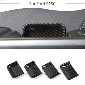 4pcs Interior Door Handle Bowl Cover Trim Decor For Ford F150 2021+ Carbon Fiber - Picture 1 of 8