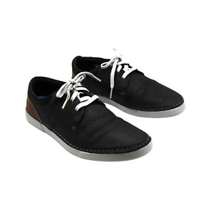 Clarks Men's Gereld Lace Slip-on Shoes - Black Leather
