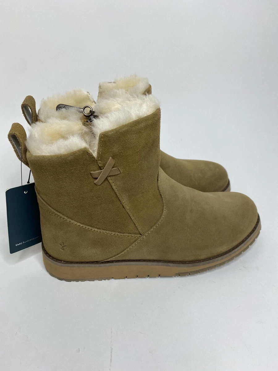 Women's Emu Australia Suede Leather Wool Lined Beach Mini Boots