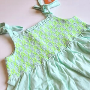 Gymboree Girls sz 4 Blue Safari Neon Chevron Smocked Top Shirt NWT - Picture 1 of 2