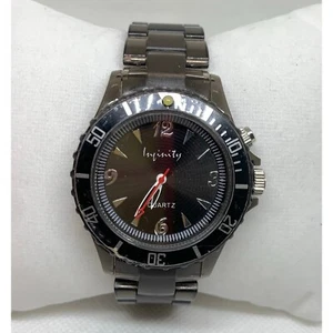 Infinity 39mm black dial tone quartz analog watch  rotating bezel running - Picture 1 of 7