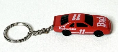 VINTAGE KERICO RED NO. 11 BILL ELLIOT BUDWEISER STOCK CAR KEY CHAIN - Image 1 of 4