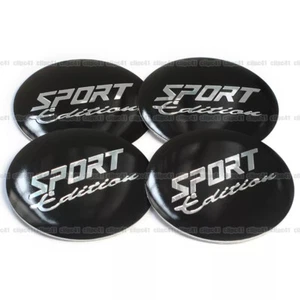 4Pcs Black 56MM SPORT Edition Car Wheel Center Cover Hub Sticker Decoration Cap - Picture 1 of 7