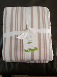 Funda nórdica antigua a rayas King Pottery Barn Taupe - Imagen 1 de 8