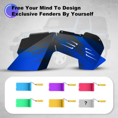 Front Rear Inner Fender Liners For 2007-2018 Jeep Wrangler JK JKU 4WD Black 4PCS - Image 1 of 4