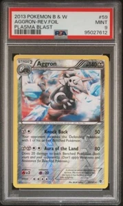 PSA 9 Mint Pokemon Aggron B&W Plasma Blast Reverse Rev Holo Foil Rare #59 - Picture 1 of 2