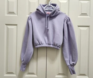 Suéter con capucha para mujer Cappitone lavanda púrpura manga larga recortado talla S - Imagen 1 de 5