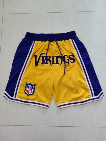 Men's Minnesota Vikings Football Basketball Pants Pockets stitched Shorts Cover
