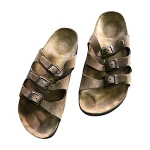 Birkenstock Florida Sandals Womens 7 EU 38 Soft Footbed Brown Birko-Flor Slide - Picture 1 of 4