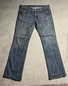 7 For All Mankind Seven Women’s Jeans Sz 30 Boot Cut Dark Wash Low Rise USA - Picture 1 of 16