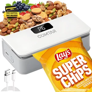 Upgraded Mini Bag Sealer with Cutter, Rechargeable Handheld Heat Sealer, 6 Time - Picture 1 of 7