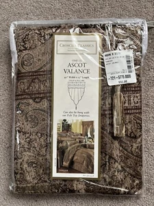 (1) Cenefa Vintage CROSCILL Ascot Marrón Dorado Paisley TÁNGER 40"x25" NUEVA - Imagen 1 de 5