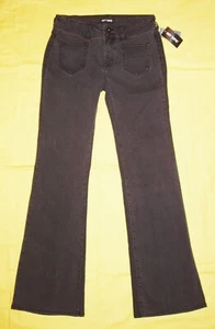 HOT TOPIC WOMEN'S FLARE LEG FRONT POCKET BLACK JEANS SIZE STRETCHY 7 NWT - Picture 1 of 5