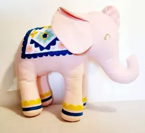 RETIRED Target Pink Elephant Embroidered Decorative Plush Nursery 14.5x11" INDIA - Picture 1 of 6