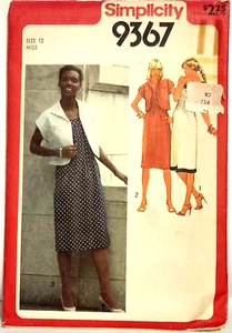 ABITO DA SOLE SENZA MANICHE anni 80 modello SIMPLICITY #9367 Miss e GIACCA BOLERO taglia 12 - Foto 1 di 2