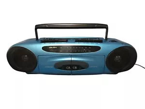 Bush SRC262 Blue Stereo Radio Twin Casette Player Am/fm working Vintage Boombox - Picture 1 of 16