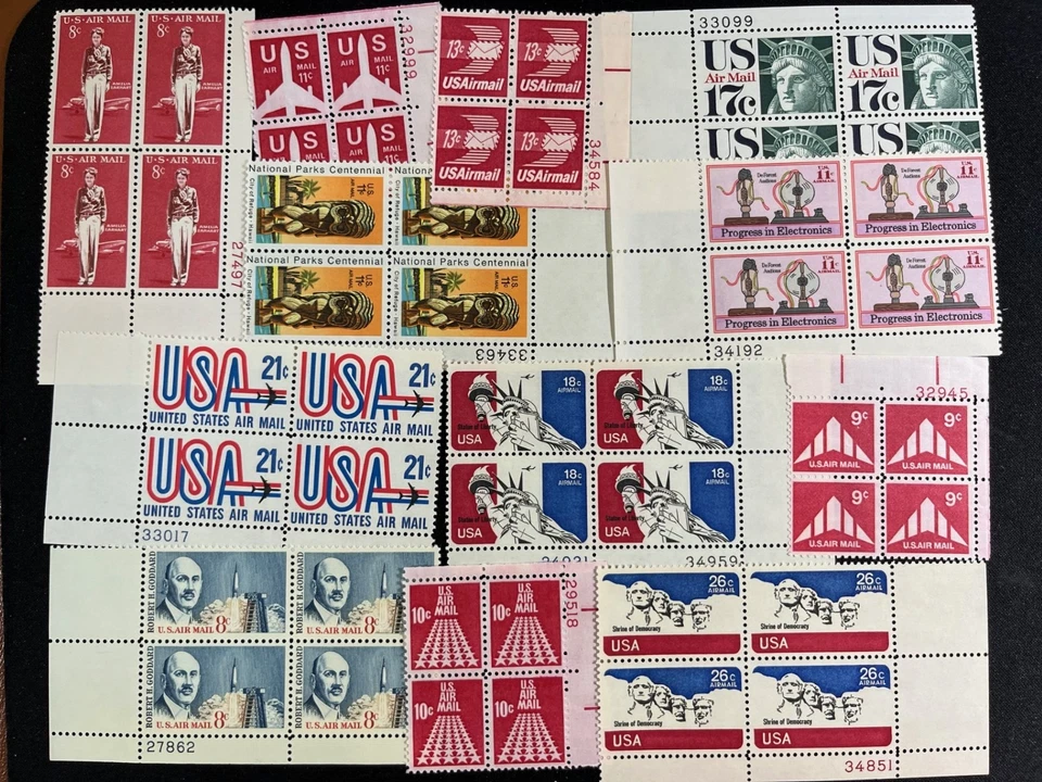 United States Scott C68\C88 VF MNH 1963-1974 12 Different Airmail Plate Blocks - Image 1 of 1