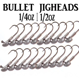 Bullet Jig Heads 1/4oz 1/2oz Fishing Lures Soft Plastics for Gulp Bream Bass - Picture 1 of 1