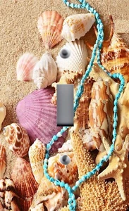 COLLANA CONCHIGLIE STELLE MARINE ROSA CONCHIGLIA BLU interruttore luce piastra uscita copri - Foto 1 di 27