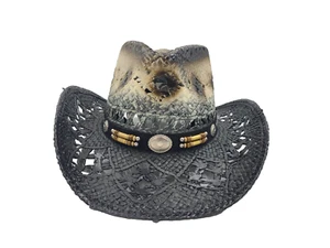 Cowgirl Hat Straw Vintage Western Party Concert  Men Women's Cowboy Hat Boho - Picture 1 of 5