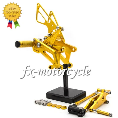 Juego de estriberas pedales dorados para Triumph DAYTONA 675 2006-2012 CNC reposapiés Foto 1 de 4