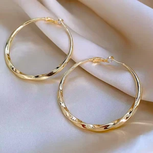 750 Gelbgold Ohrringe 18 Karat Earrings 59mm x 3mm - 5mm 16,62g Gold PL - Bild 1 von 5
