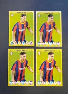 4x 🔥 LEO MESSI LOT RARE GOLD FOIL PANINI FIFA 365 2020-21 MINT - Picture 1 of 2