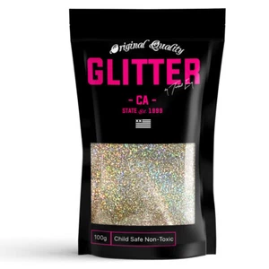 Silver Gold Holographic Premium Glitter Multi Purpose Dust Powder 100g / 3.5oz - Picture 1 of 3