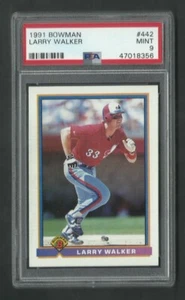 PSA 9 como nuevo Larry Walker 1991 Bowman #442 - Imagen 1 de 1