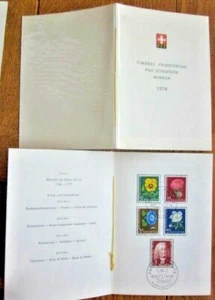 Switzerland PRO JUVENTUTE FLOWERS 1958 #B277-81 SET SCARCE PTT FIRST DAY FOLDER - Picture 1 of 2