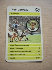 Football Card Top Trumps World Cup Rainer Bonhof West Germany 1978