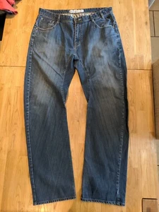 Cool 😎 Animal Size 36/32 Vintage Y2k Blue Banana Leg Skater Jeans - Picture 1 of 21