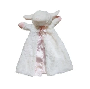 Baby GUND Winky Lamb Huggybuddy White Pink Satin Lovey Plush Security Blanket - Picture 1 of 4