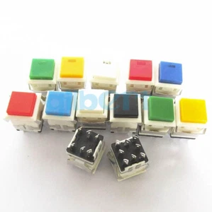 Interruptor de botón pulsador de plástico momentáneo/mantenido de montaje de 17x17 mm 5 piezas - Imagen 1 de 18