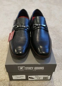 Stacy Adams Kaylor Slip On Leather Dress Shoes Black Mens Size 10M 25572-001 - Picture 1 of 18