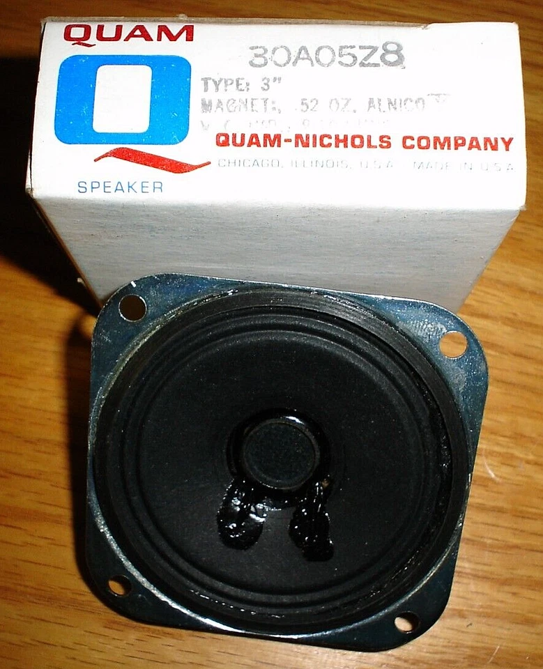 Quam Old Stock 30A05Z8 3" Speaker 0720