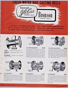 Bronson alte Angelrolle 1952 Printwerbung Flyer - Bild 1 von 2