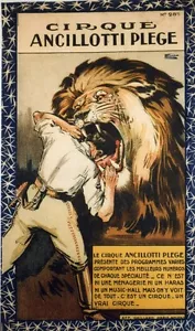 "CIRQUE ANCILLOTTI PLEGE" Affiche originale entoilée Litho FLORIT années 20 - Imagen 1 de 1