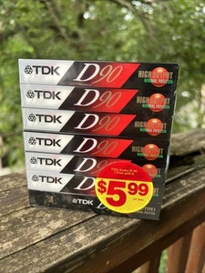 NOS TDK D90 High Output IECI/Type I Dynamic Cassettes 7 Pack NEW SEALED - Picture 1 of 5